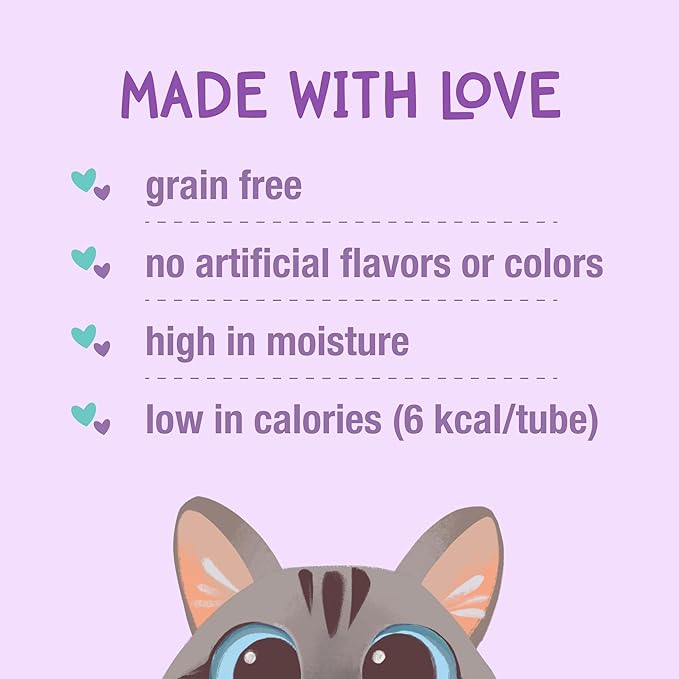 LOVE, NALA - Natural Lickable Cat Squeeze Up Treat,Topper - Tuna & Salmon Mousse - Wet Food Cat Puree - Grain Free, Fiber Blend, Minerals, Vitamins - 4 Pack 2 oz.