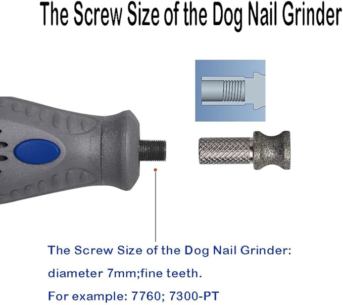 Diamond Dog Nail Grinder Bits for Rotary Tool-1/8'' Dog Nail Grinder Attachment-Pet Nail Grinder Bit Work for Animals Nail Care (XX Large K)