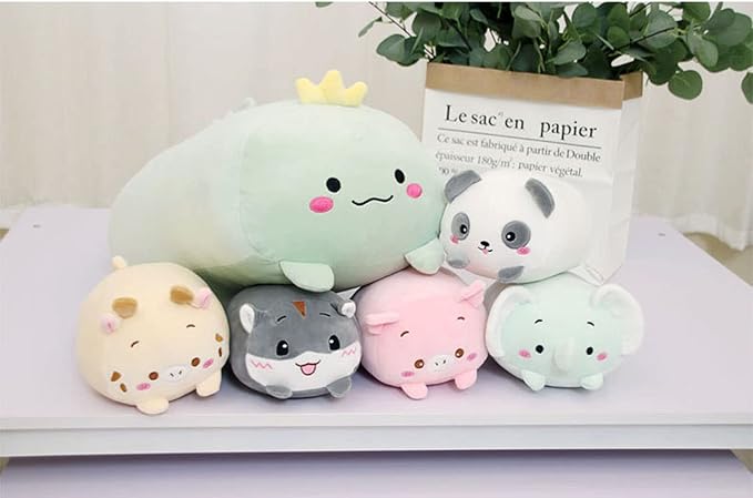 Cute Plush Elephant Stuffed Squishy Animal Elephant Cylindrical Body Elephant Pillow,Super Soft Elephant Hugging Toy Pillow Kids Kawaii Sleeping Elephant Pillow Gifts for Bedding Decor 24-Inch