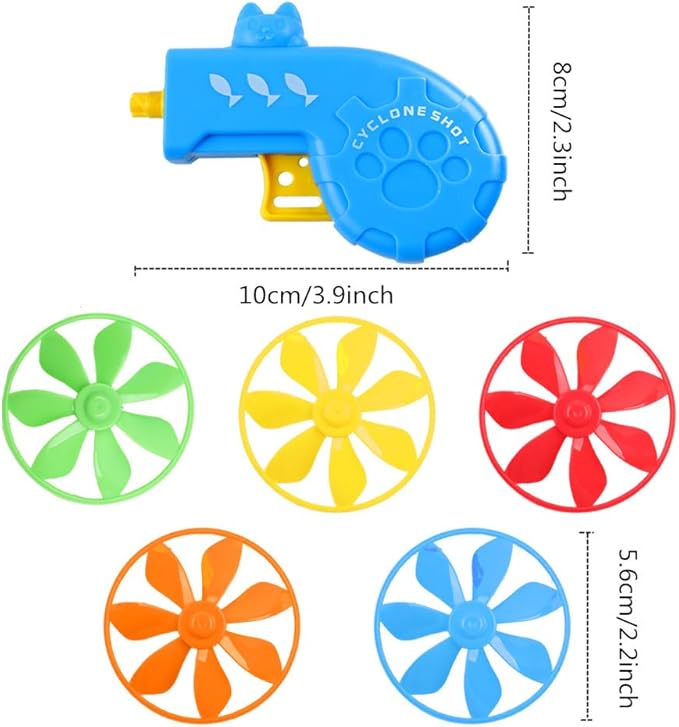 18 PCS Cat Fetch Toys Pet Interactive Toys, Cat Playing Tracking Interactive Toys with 5 Colors Flying Propellers for Kitten Cat Pet Chasing Training Hunting and Exercising