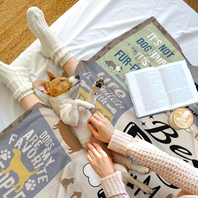 Dog Mom Gifts for Women, Gifts for Dog Lovers Women, Mothers Day Dogs Lovers Gift Throw Blanket 50x60 Inch