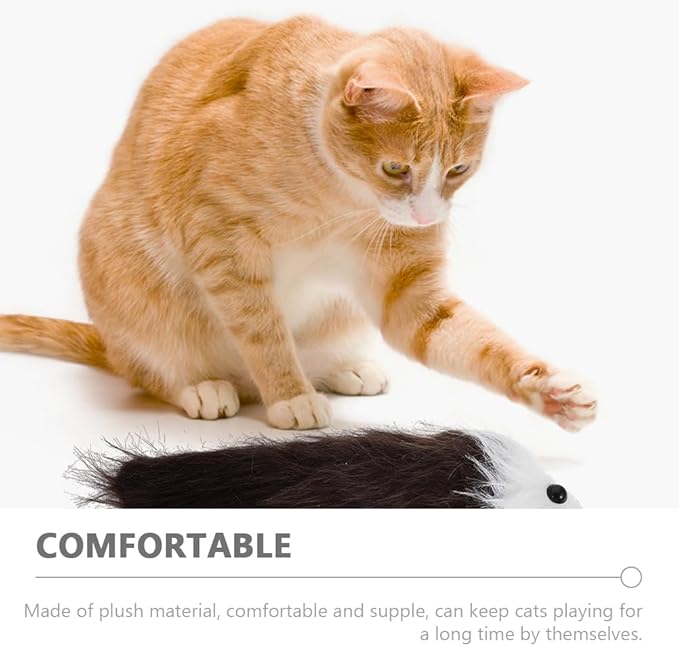 POPETPOP 6pcs Cat Toys Mice Rattle Mice Cat Toy with Squeaker Soft Plush Mouse Kitten Toys Cat Mouse Toys Interactive Play for Cat Puppy Kitten