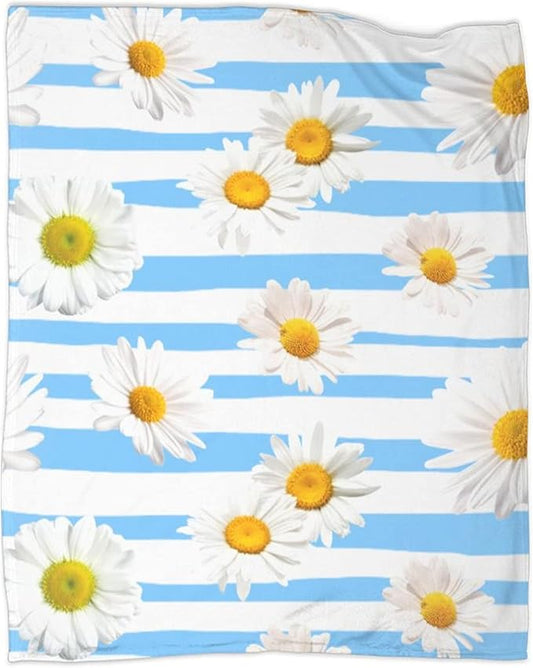 Ultra-Soft Microfiber Throw Blanket 350 GSM Fuzzy Fleece Blanket for Adults Kids Gift Couch, Sofa, Bed Daisy 50"x40"
