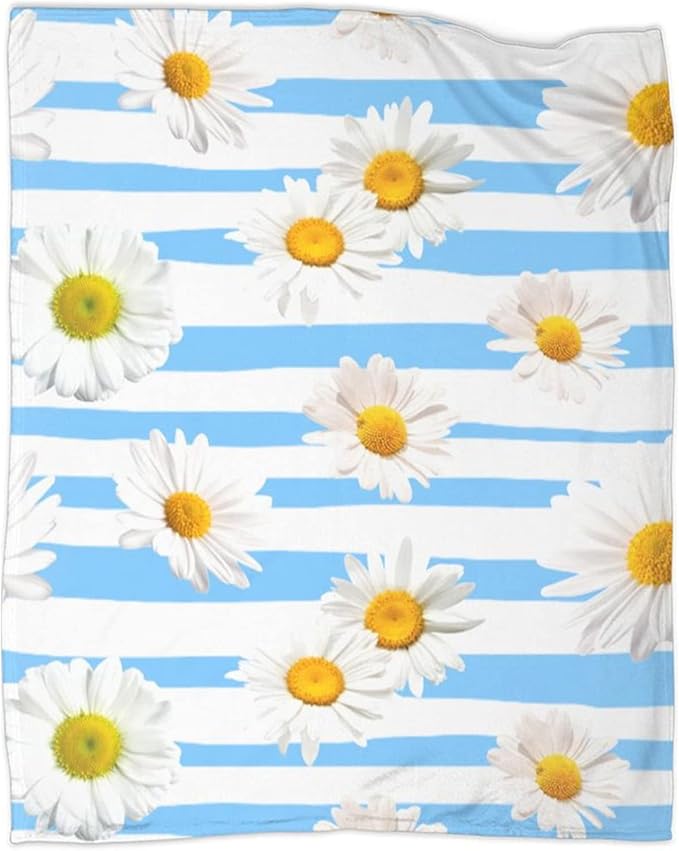 Ultra-Soft Microfiber Throw Blanket 350 GSM Fuzzy Fleece Blanket for Adults Kids Gift Couch, Sofa, Bed Daisy 80"x60"