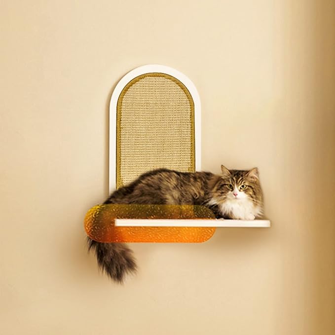 Wall Mounted Cat Scratcher Pad - Cats Wall Shelves Cat Scratching Post Kitten Sisal Scratch Board Wall Mount Sleeping Perches Replaceable Vertical Scratch Pads for Indoor Cats (Cat Scratch Post B)