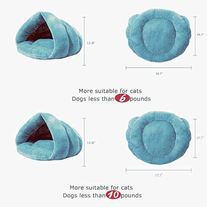 Pet Tent Cave Bed for Small Medium Puppies Kitty Dogs Cats Pets Sleeping Bag Thick Fleece Warm Soft Dog Bed Cuddler Burrow House Hole Igloo Nest Cozy Bed for Cat Puppy