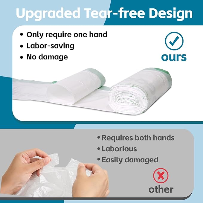 100 Pack Litter Box Bags, Compatible with Self Cleaning Litter Box Scooper Young and Luxury Pro, Automatic Litter Box Liners, Replacement Trash Bags with Drawstring, 25.59" x 15.75"