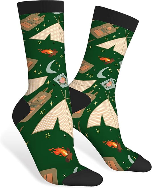 AOYEGO Volleyball Funny Socks Water Polo Balls Iridescent Novelty Casual Crew Socks Contrast Color Design for Women Men Gift