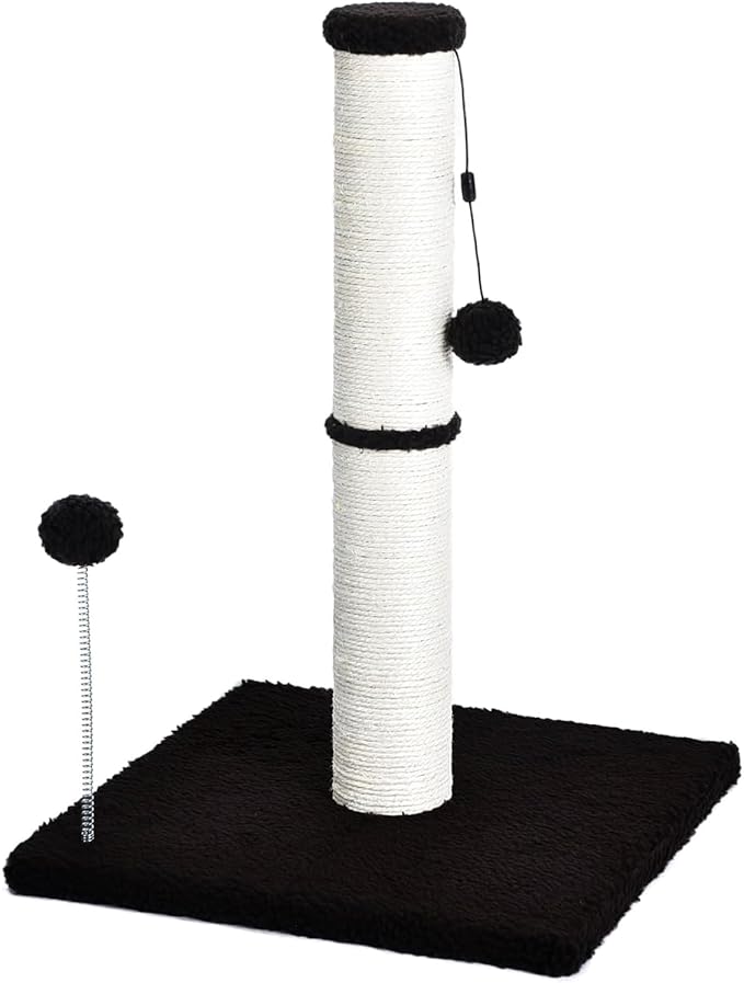 Cat Craft Scratching Post, Cat Scratch Post 20" Kitten Scratcher Sisal Scratch Posts with Hanging Balls, Brown
