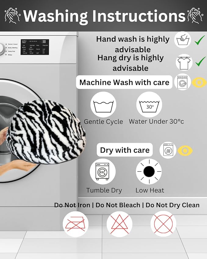 Hooded Plush Cat Bed Cave, Comfy for Indoor Cats, Calming Soft Faux Fur, Anti-Anxiety Plush Hooded Cat Cave with Fluffy Hanging Ball, Washable Anti-Slip, Playful Cat Bed(Black/White, S)