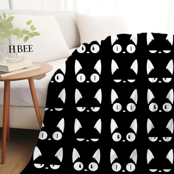 Cat Blanket Soft Cozy Warmth Flanne Cat Throw Blankets Bedding Decor for Cat Lovers Kids Girls Women Adults 50"x40"