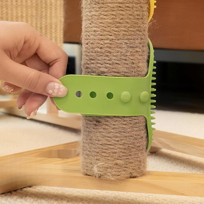 4 Pack Softer Self Groomer Wall Corner Massage Comb Scratcher Grooming Brush Tool Cleaning Tool Indoor for Long Short Fur Kitten Cats Dogs, Green