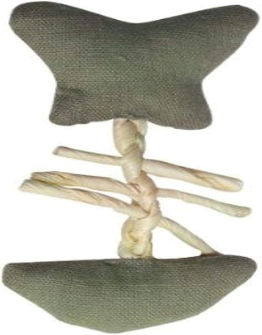 Catit Eco Terra Natural Linen Toy with Raffia, Green Fish