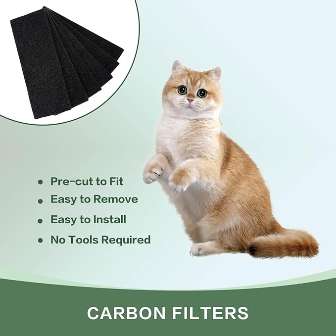 12 PCS Charcoal Filters,Replacement Carbon Filters for Cat Litter to Keep Home Fresh and Absorb Unpleasant Odors Control Damp from Pets