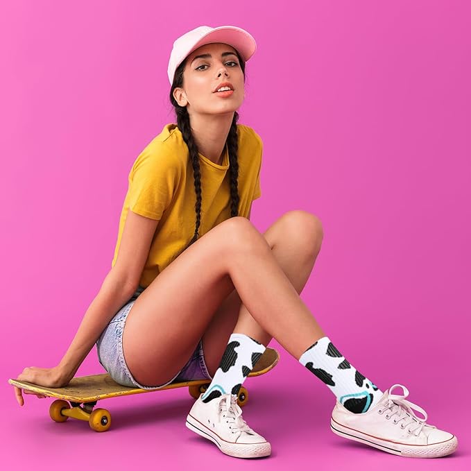 Benefeet Sox Womens Novelty Funny Crew Socks Girls Cute Animal Colorful Floral Patterned Silly Funky Casual Cotton Socks