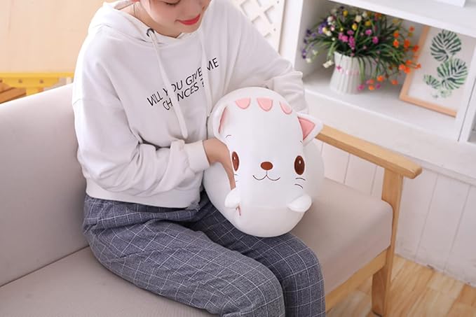 Cute Plush Cat Stuffed Squishy Animal Cat Cylindrical Body Cat Pillow,Super Soft Cat Hugging Toy Pillow Kids Kawaii Sleeping Cat Pillow Gifts for Bedding Decor or Home Decor 24-Inch