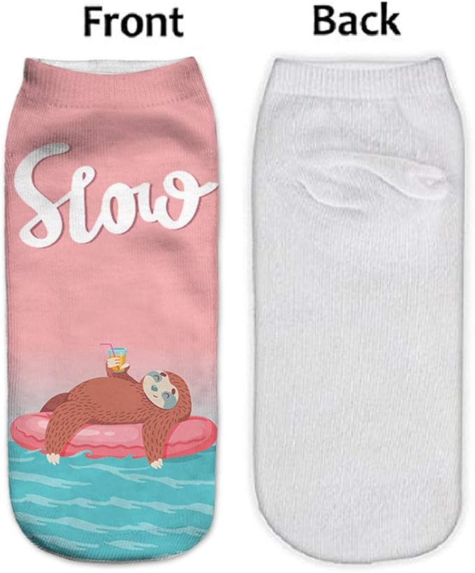 Benefeet Sox Womens Girls Funny Crazy Ankle Socks - Fun Novelty 3D Print Pattern Silly Cute Animal Food