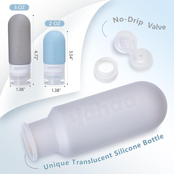 18 Pcs Travel Size Toiletries Set,Leak Proof Squeezable Silicone Travel Bottles for Shampoo and Conditioner,TSA Approved Travel Essentials Accessories,Black Pack