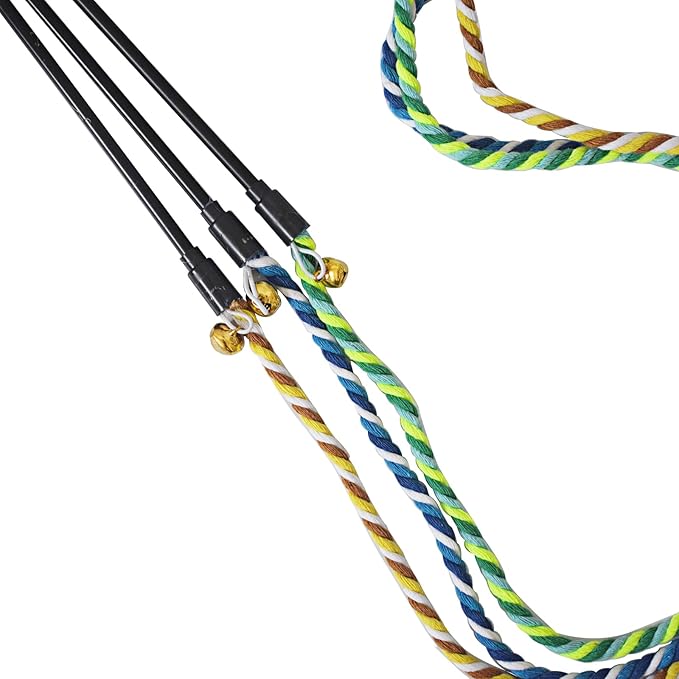 Cat Wand Toys, 3 PCS String Cat Toys Colorful Hemp Rope Cat Stick Interactive Cat Teaser Wand for Cat Kitten Kitty Playing Toy