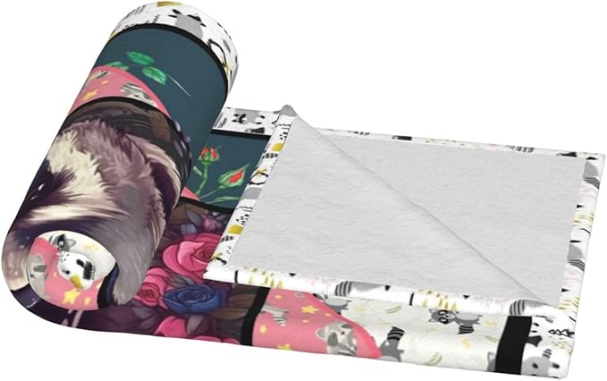 Raccoon Blanket Cute Raccoon Throw Blanket Ultra Soft Cozy Fleece Gift Fuzzy Plush Bedding Blankets for Kids Teens Adults Girls Boys Women Men 50"x40"