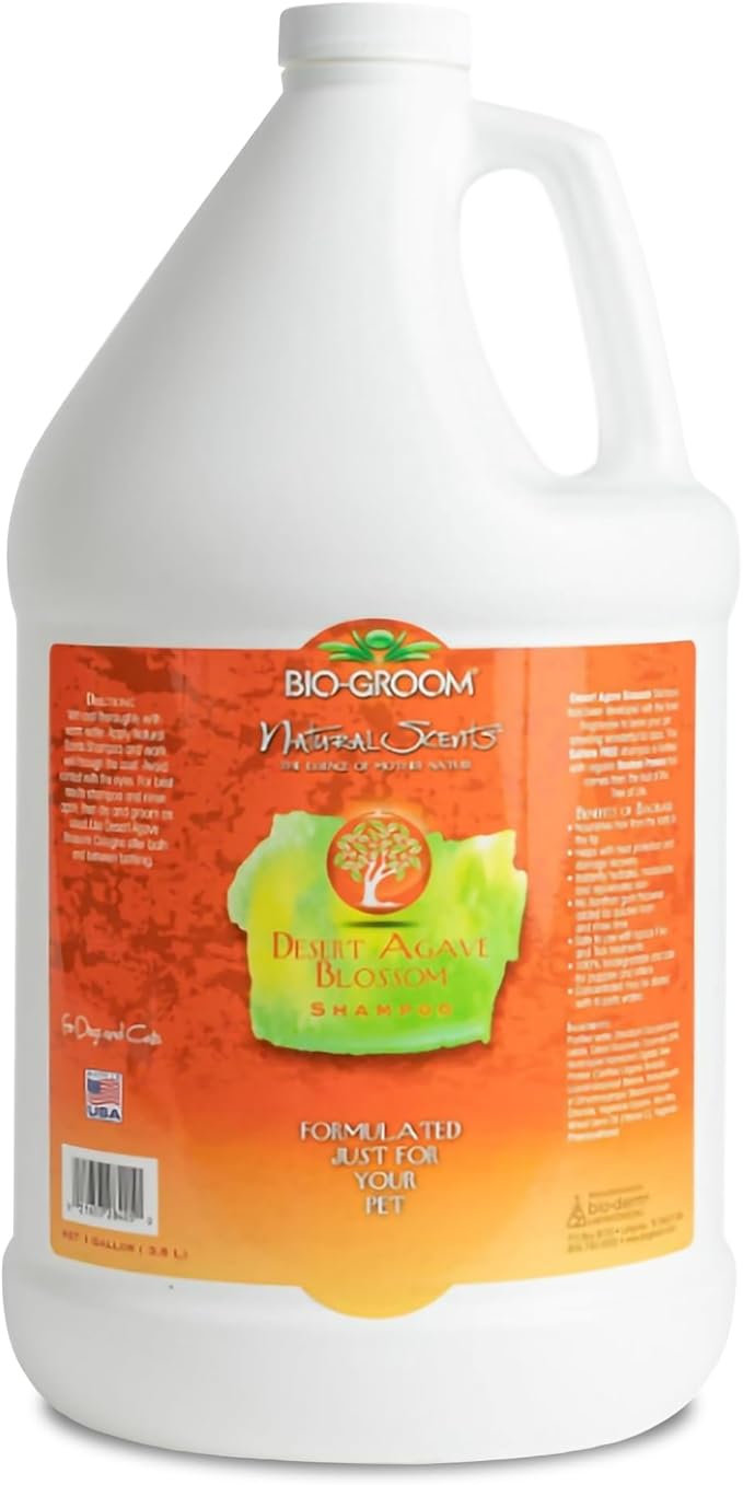 BIO-GROOM Desert Agave Blossom Dog Shampoo – Natural Scent Pet Shampoo, Baobab Protein, Cat & Dog Bathing Supplies, Puppy Wash, Cruelty-Free, Made in USA, Quick Rinse Cat Shampoo – 1 Gallon