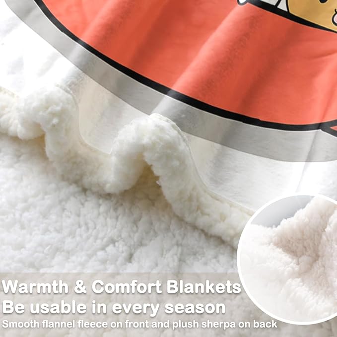 Sleepwish Cute Cats Fleece Throw Blanket for Couch Chair Fuzzy Kitten in Teacup Print Plush Sherpa Blanket Gifts for Cat Lovers, Throw(50" X 60")