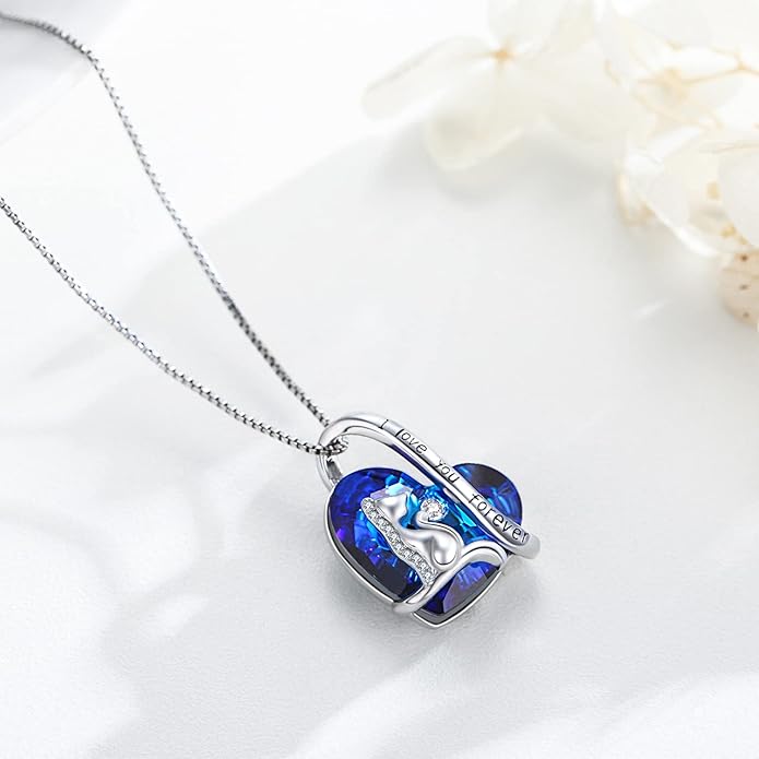 Black Cat/Fox/Owl/Panda/Butterfly/Cat/Dog Paw Print/Mushroom for Women Sterling Silver Animal Pendant Necklace Jewelry Christmas Birthday Gifts for Couples Sisters