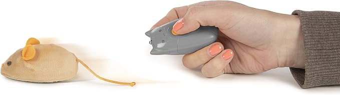 SmartyKat Race 'N Chase Electronic Motion Remote Controlled Mouse Cat Toy, Battery Powered - Gray/Orange, One Size