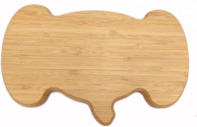 4914, Bamboo Food Plate for Snacks Appetizer Fruit Vegetable | Children Meal Plate | Picnic Kitchen Party | Divided Two Compartment Plate, Elephant Face Shaped, 11.5"x7.5", 1 Pack