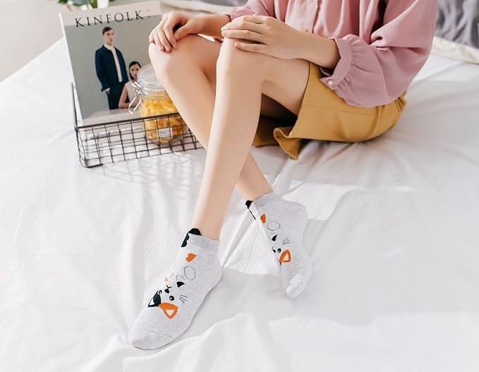 Benefeet Sox Cute Ankle Socks for Women Girls Novelty Patterned Low Cut Cotton Casual Socks Fun Colorful Summer Short Socks