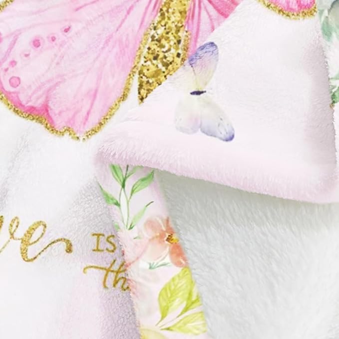 Butterfly Throw Blanket for Girls Teens Women Toddler Watercolor Blanket Soft Fuzzy Flannel Bed Blanket Plush Butterfly Birthday Gifts for Women Girls Mom Kids Teens Adults, 50”x60”
