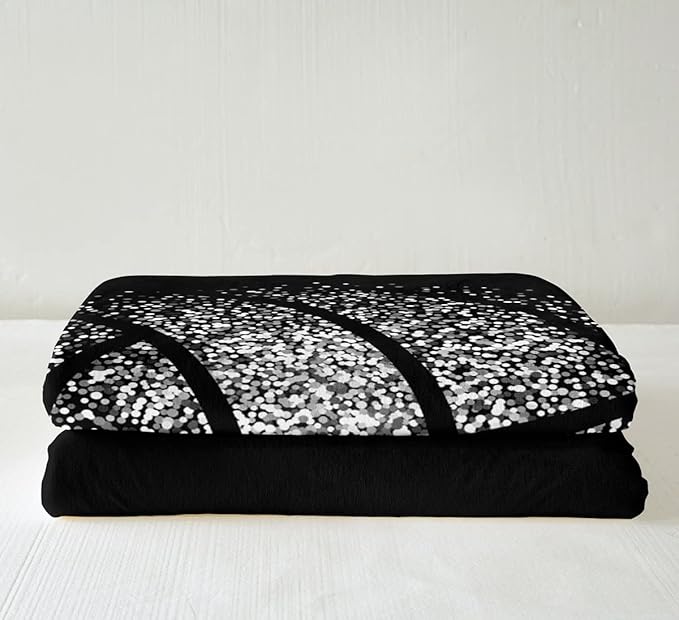 Custom Volleyball Print Fleece Throw Blanket for Bed - Twin Size, Sherpa, Lightweight, Black & White, Gamer & Sport Theme