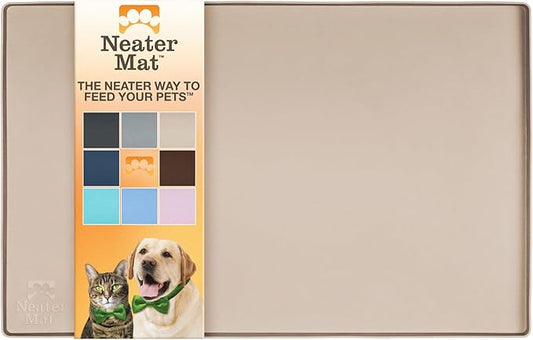 Neater Pet Brands Neater Mat Pet Mats for Food and Water, Dog Bowl Mat Waterproof Silicone, Pet Mat for Dog or Cat, Dog Food Mats for Floors Waterproof, Dog Water Mat & Dog Food Mat with Raised Edge