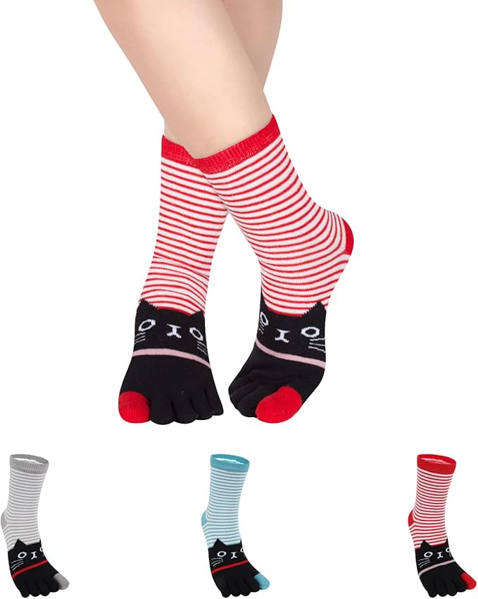 Benefeet Sox Funny Toe Socks Women Five Finger Socks Girls Cute Toe Seperated Cotton Socks Running Athletic Christmas Gifts