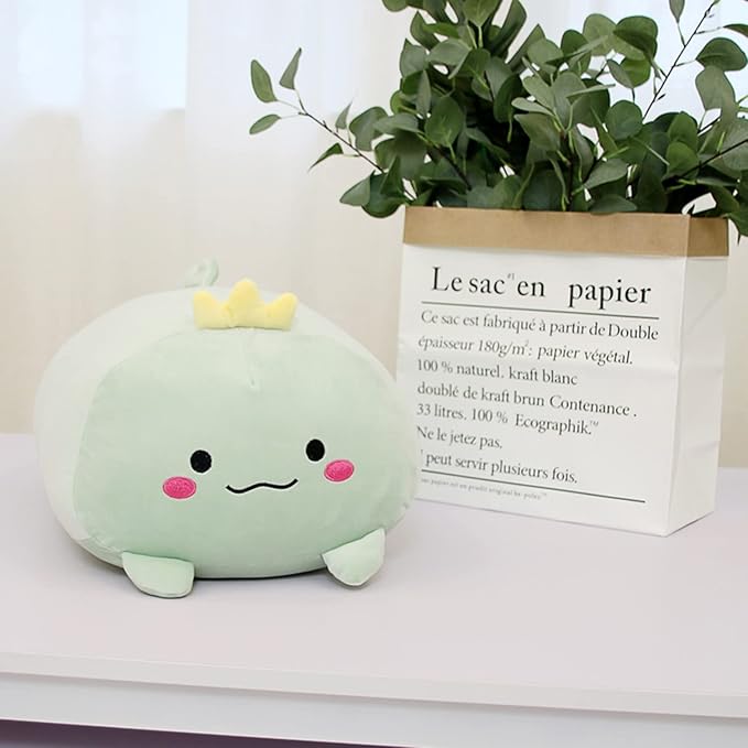 Cute Plush Dinosaur Stuffed Squishy Animal Cylindrical Body Pillow, Super Soft Dino Hugging Toy for Kids, Kawaii Sleeping Pillow, Gifts for Bedding or Home Decor, 8-Inch