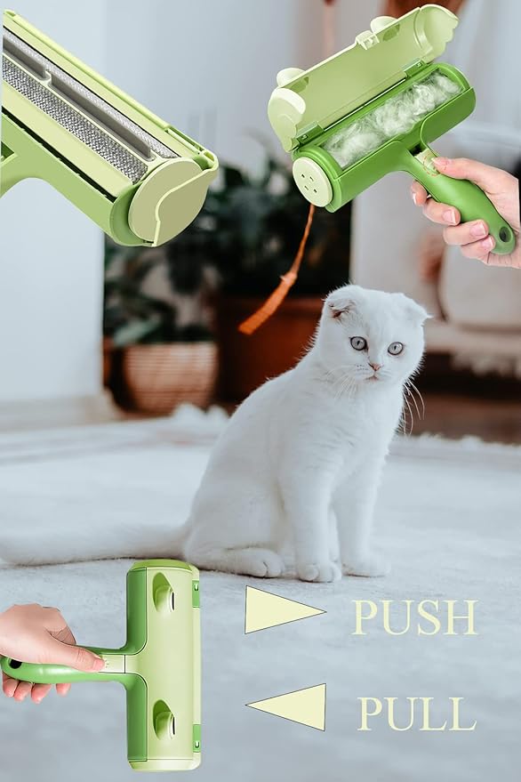 9Pcs Cat Brush, Self-Cleaning Slicker Brush for Long and Short Haired Dogs, Rabbits, and Pets, Grooming and Shedding Brush for Cats, Removes Tangled Hair and Shedding from Pet Mats Easily