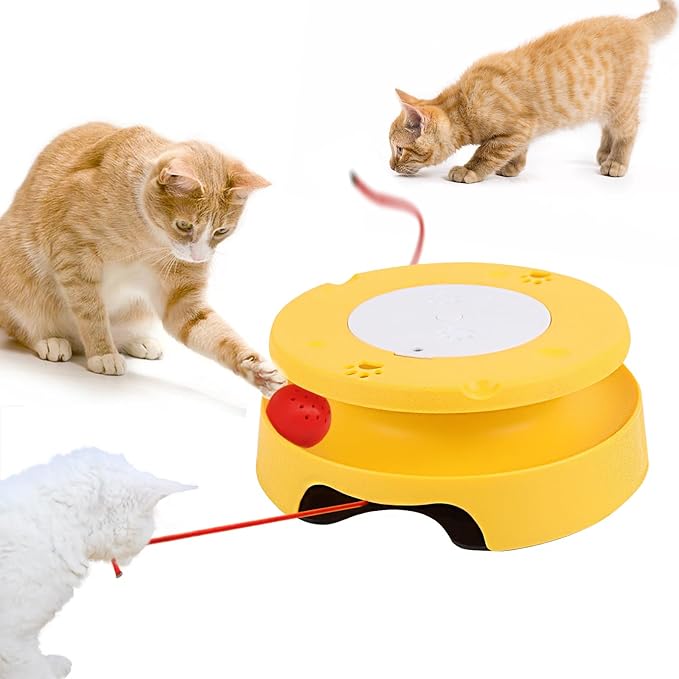 LASOCUHOO Cat Toys, Interactive Cat Toys for Bored Indoor Cats, Automatic Cat String Toy for Cat Exercise, Fit for Most Cats
