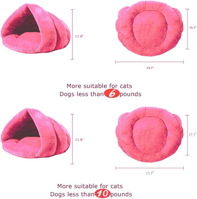 Pet Tent Cave Bed for Small Medium Puppies Kitty Dogs Cats Pets Sleeping Bag Thick Fleece Warm Soft Dog Bed Cuddler Burrow House Hole Igloo Nest Cozy Bed for Cat Puppy