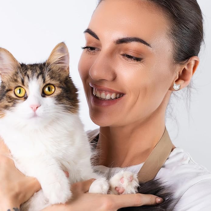 925 Sterling Silver Freshwater Pearl Cat Stud Earrings for Women, Cat CZ Studs Hypoallergenic Jewelry Gift