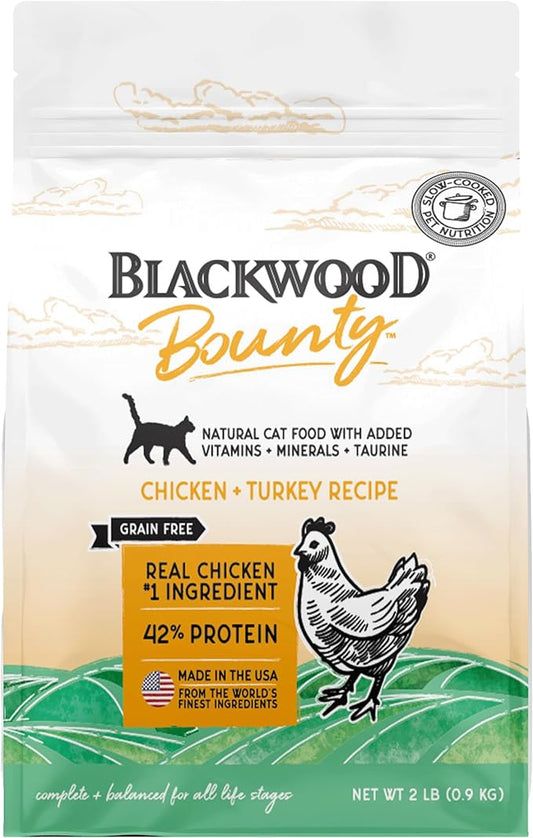 Blackwood Bounty Grain Free Cat Food, Chicken and Turkey Recipe, 2 lb. Bag