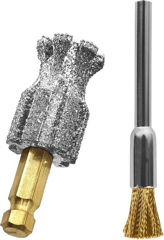 Anti-Clogging Dog Nail Grinder Head, Faster Cooling Pet Nail Grinding Bit with Steel Brush Compatible with Casfuy & Many Brands for Small Medium Large & Anxious Dogs - Don't Cover It