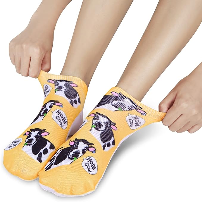 Benefeet Sox Funny Ankle Socks Cute Novelty No Show Animal Fruit Flower Cartoon Colorful Graphic Low Cut Socks for Women Girl