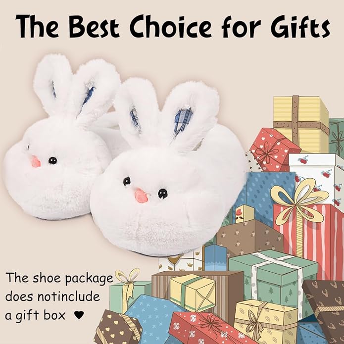 Caramella Bubble Cute Bunny Animal Slipper for women Adult Fuzzy Warm House Slippers Novelty Fluffy Home Shoes Ladies Winter Slippers Indoor Outdoor