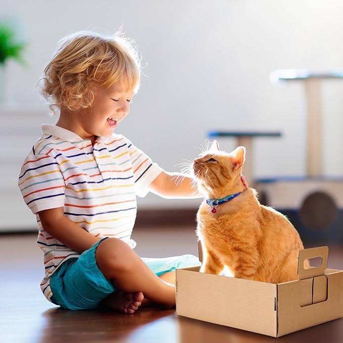 10 Pcs Disposable Litter Boxes for Cats, 17 x 13 x 6 Inches Paper Cat Litter Tray Waterproof, Leakproof, Foldable, Portable Travel Toilet for Cat Kitten Hamster Rabbit Guinea Pig