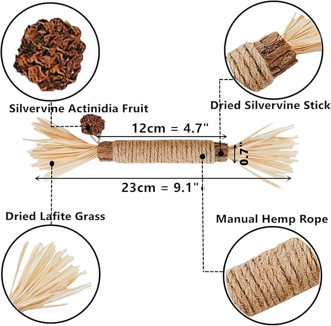 Cat Toys, 3PCS Catnip Toy for Indoor Kitten Toys Cat Chew Stick for Dental Cleaning Teeth Cat Silvervine Rope Treat Kitty Feather Snack for for Kick Molar Scratch Self Play Interactive Boredom