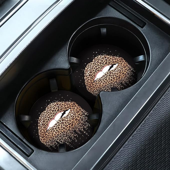 2.75" Car Coasters Car Cup Holder Coaster Car Interior Accessories Cup Holder Insert Coaster Silicone Anti Slip Cup Mat for 2.75" Car Cup Holder (Kiss)