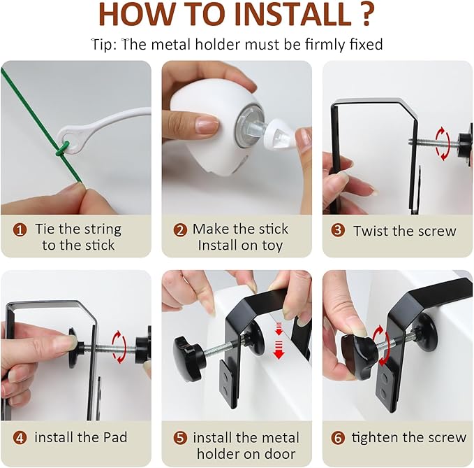 Interactive Toys for Indoor Cats Kitten Play Chase Exercise, Rechargeable Door Hanging Cat Teaser Self Play Feather Cat String Toys