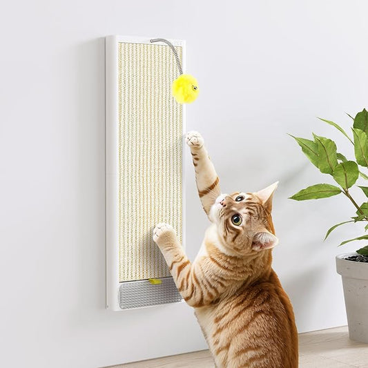 SVD.PET Cat Scratcher, Sisal Cat Scratching Board w/Replaceable Sisal Pad, Self-Groom Brush & Cat Toys, Vertical Cat Wall Scratcher, Cat Scratching Post for Indoor Wall, Furniture Protection