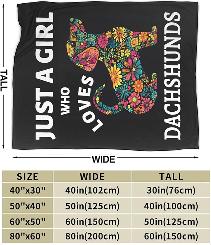 Dachshund Blanket Dachshund Gifts Soft Cozy Weiner Dog Plush Throw Blanket Super Warm Fleece Fuzzy Bedding Blanket for Kids Girls Boys Women Bed Decor Stuff 40"X50"