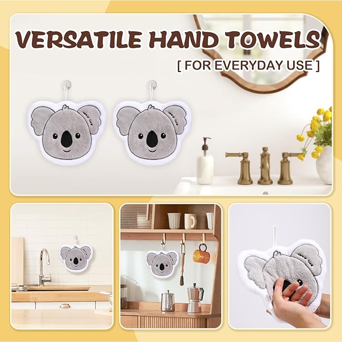 Bathroom Hand Towels Set: Gifts for Her Cat Lovers Cute Cat Raccoon Pattern Kitchen Towels Dry Your Hands - Women Mom Wife Sister Friend Coworker Birthday Gifts (1, Koala)